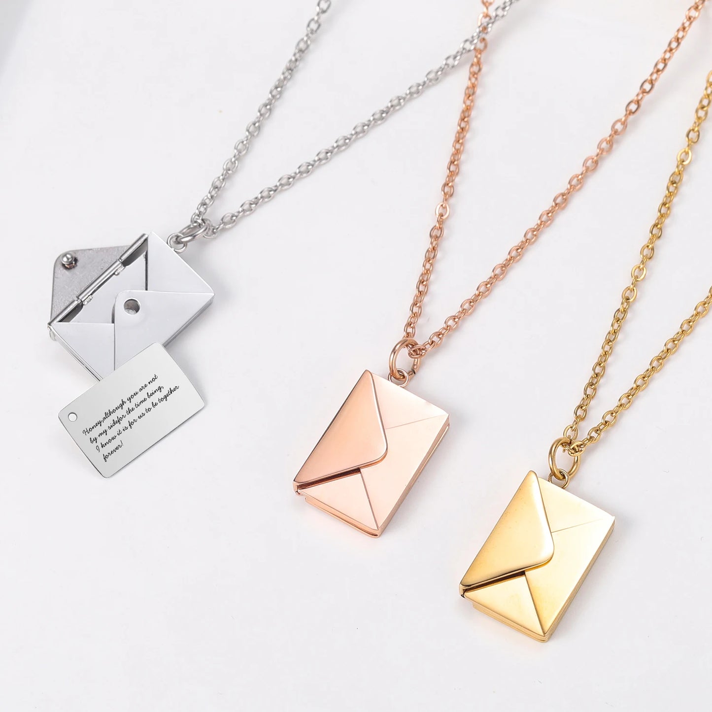 Personalized Envelope Photo Necklace