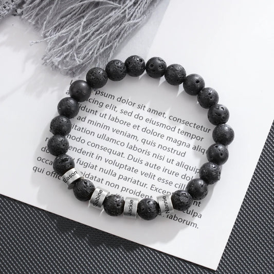 Personalized Stainless Steel Beaded Chain Name