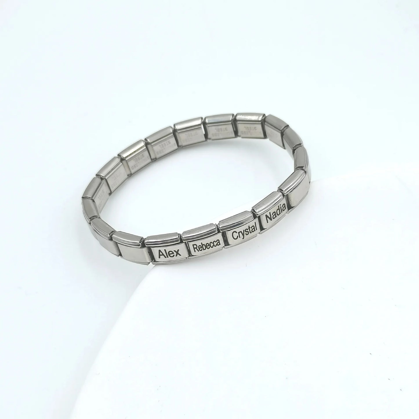 Engraved Name Bracelet With 18 Link Italian Charm Bracelet