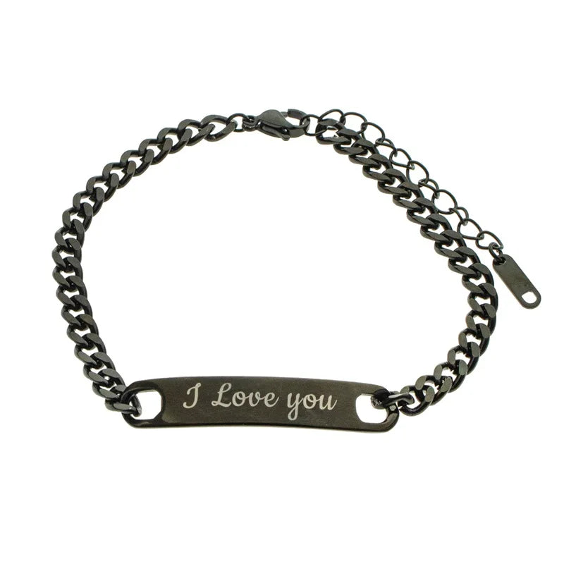 Gold Stainless Steel Mens ID Bracelets