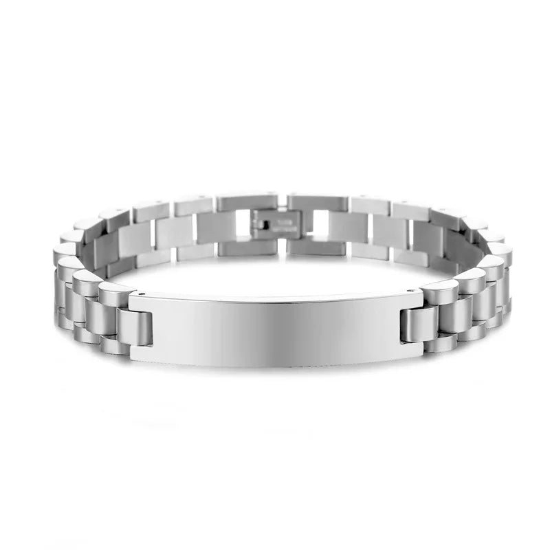 Gold Stainless Steel Mens ID Bracelets