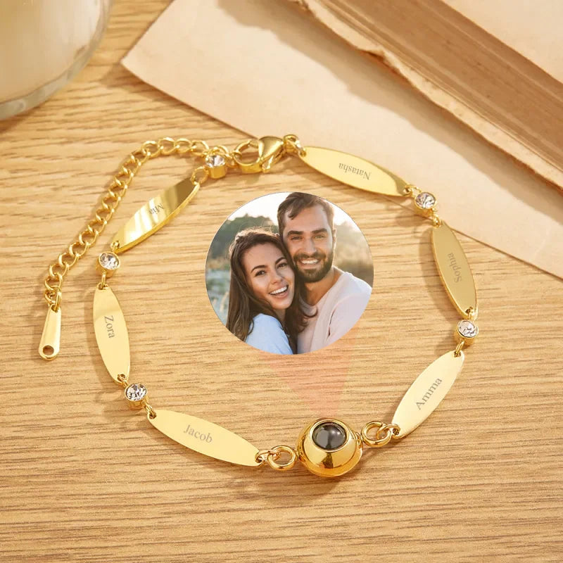 Personalized Engraved Family Name Stainless Steel Bracelet
