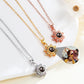 Personalized Projection Photo Necklace Custom Picture Sunflower Pendant