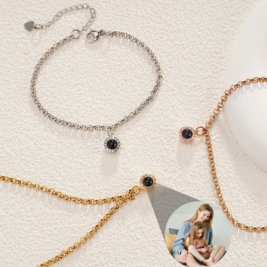 Projection Photo Circle Bracelet with Stainless steel