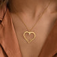 Personalized 2 Names on Heart Pendant Necklace