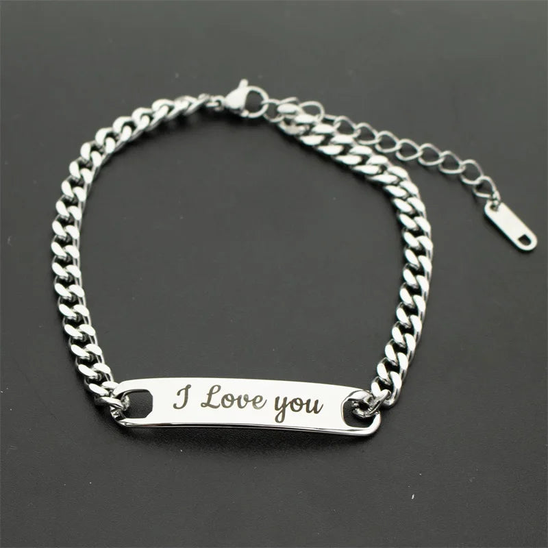 Gold Stainless Steel Mens ID Bracelets