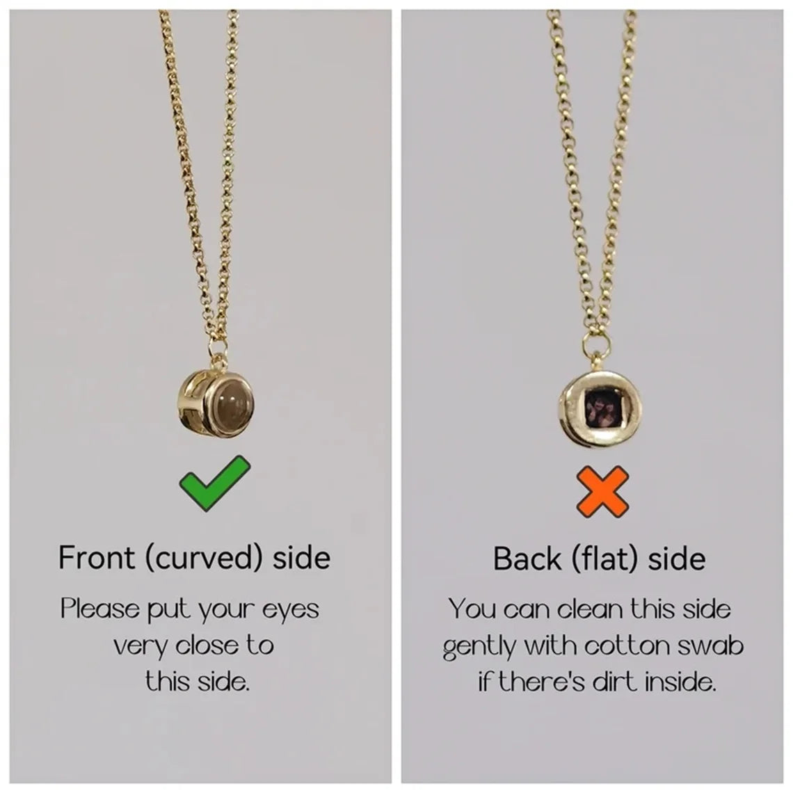 Personalized Projection Photo Necklace Custom Picture Sunflower Pendant