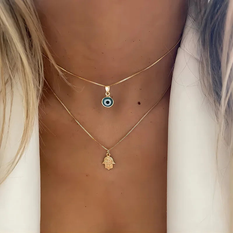 Turkish Double Evil Eye Necklace
