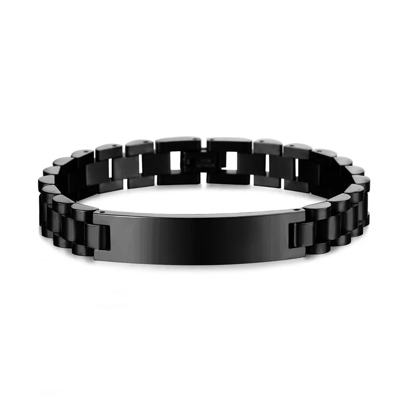 Gold Stainless Steel Mens ID Bracelets