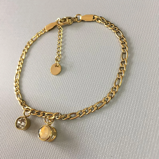 Projection Photo Bracelet With Birthstone Circle Pendant